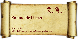 Kozma Melitta névjegykártya